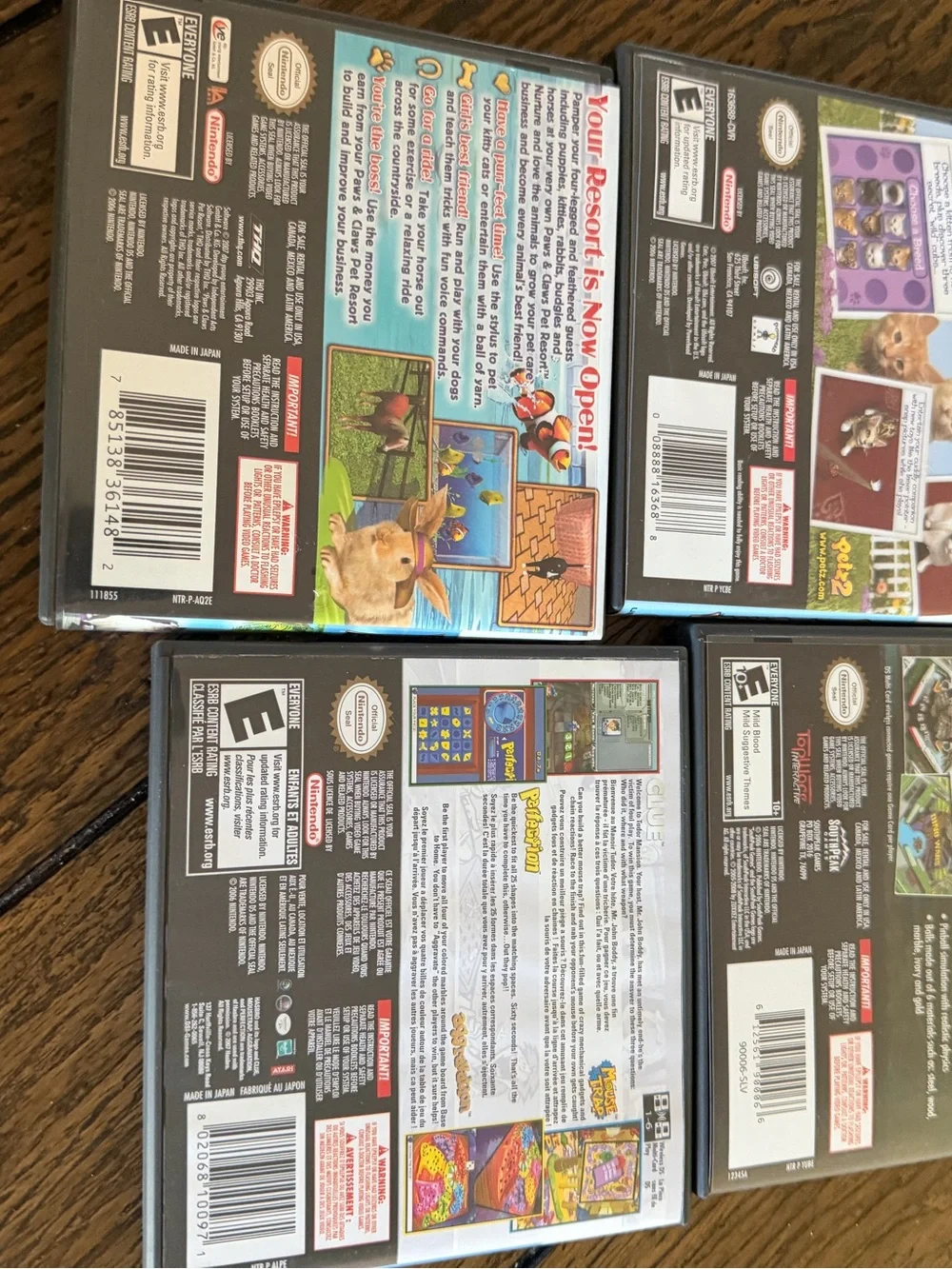Lot of Nintendo DS Games Pets Petz Pet Resort Dream Pinball Clue Perfection